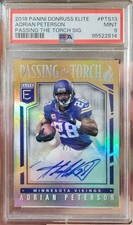 2018 Donruss Elite Adrian Peterson #PTS-13 Passing The Tourch Signature /5