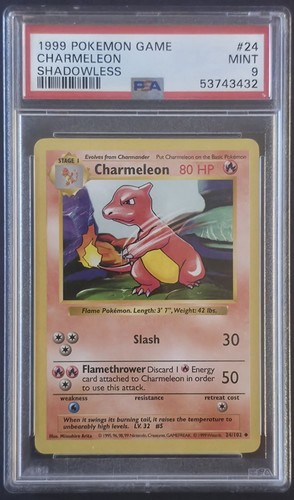 Charmeleon (Shadowless) graded PSA 9 for sale on eBay