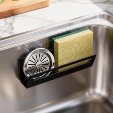 Sponge Holder for Kitchen Sink with Suction Cups Adhesive Hook, Rustproof I...