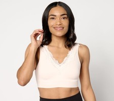 Maya J Women's Bra Sz XL Breezies Touch of Lace Seamless Wirefree Yellow A664325