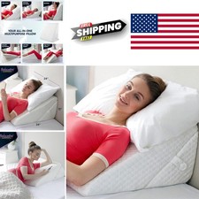 Bed Wedge Pillow 12 Inch Adjustable for Acid Reflux GERD and Snoring Relief