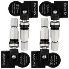 4 TPMS Tire Pressure Sensors with Silver Metal Valve for Cadilla