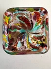 Vintage Murano? Tutti Frutti Confetti Silver Flecks Glass Bowl, Ashtray 3.5”