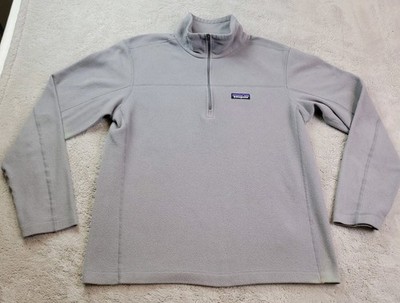 Patagonia Micro D Pullover Mens Medium Gray 1/4 Zip Fleece 26175