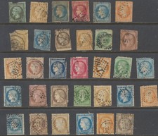 France Stamps 1860 -1875 Selection of 32 used  Ceres and Napoleon stamps