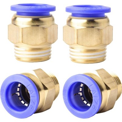 Set of 4 16 mm 1/2 inch PT Male Thread Straight Push to Connect Fittings Inse...
