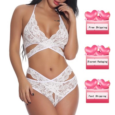 Womens Sexy Lingerie Lace Bra and Panty Sets 2 Piece Bodysuit Babydoll  Sleepwear | eBay