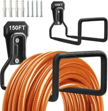 Garden Hose Holder, Heavy Duty Hose Reel Wall Mount Water Hose Holder for Out...