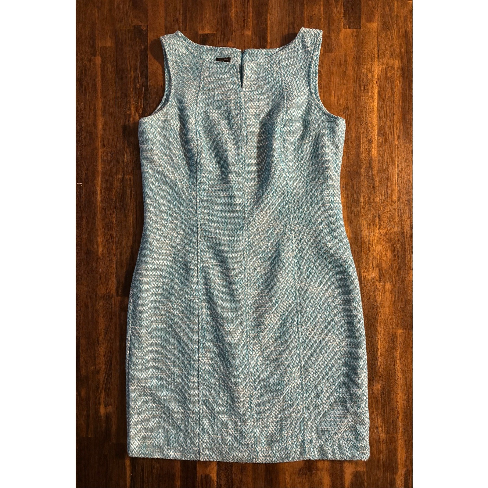 Talbots Women’s 16 Shift Dress Tweed Sleeveless Sheath Knee Length Split Neck