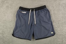Vuori Banks Shorts Men Large Blue Athletic Drawstring Pocket Unlined 7 in Inseam