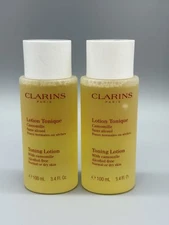 Lot Of 2 Clarins Paris - Toning Lotion For Dry/Normal Skin (3.4oz) - REF# 5162