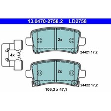 ATE 13.0470-2758.2 Bremsbelagsatz für OPEL INSIGNIA A G09 Bremse Bremsbeläge