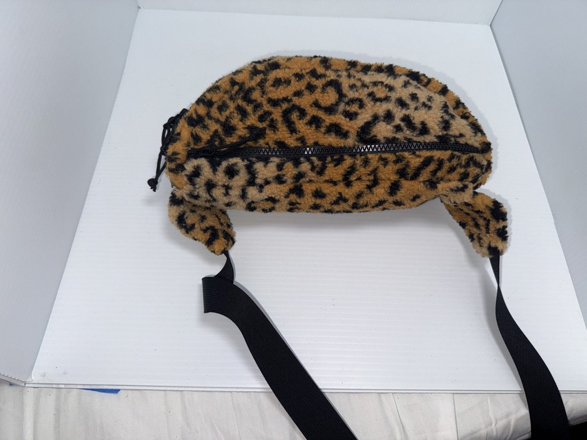 Supreme Leopard Fleece Waist Bag Crossbody Fanny Pack Tan Black | eBay