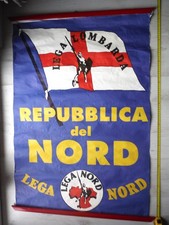 Manifesto poster Storico LEGA NORD  lega LOMBARDA " telato  - Anni '90 - Vintage