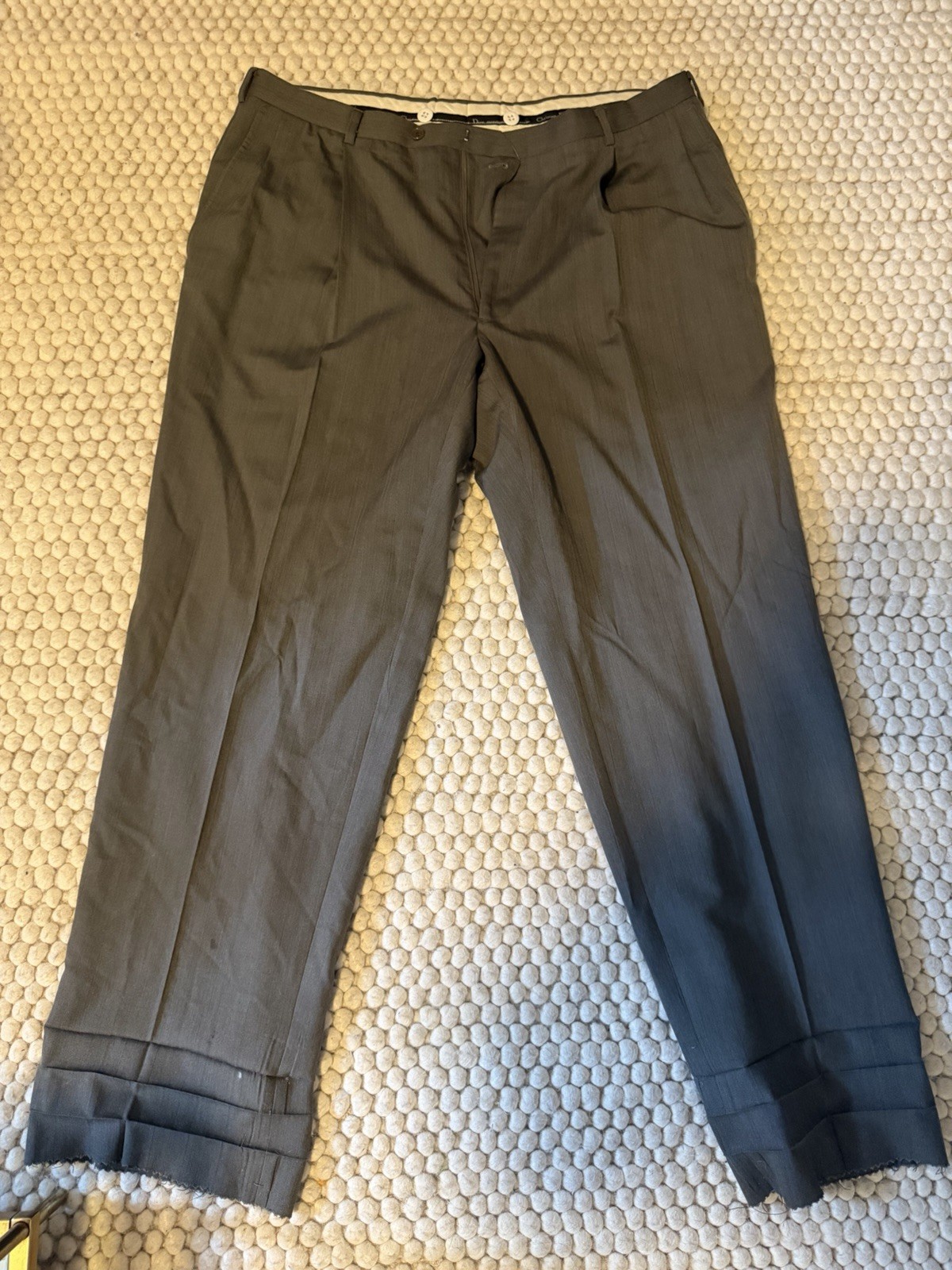 Christian Dior Monsieur Men’s Wool Dress Pants Gray Solid 38W Regular