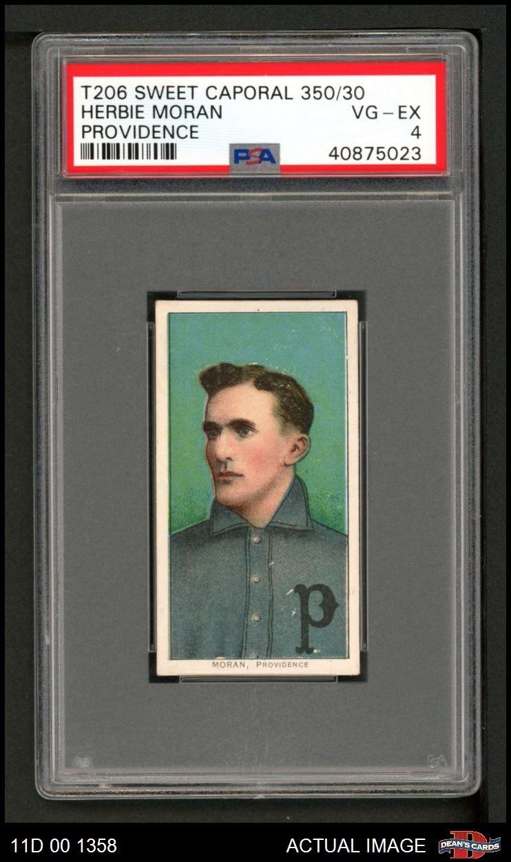 1909 T206 Herbie Moran Providence Eastern League - Providence PSA 4 - VG/EX