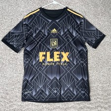 Adidas LAFC Soccer Jersey Black Gold Flex Power Tools Mens Size Medium Aeroready