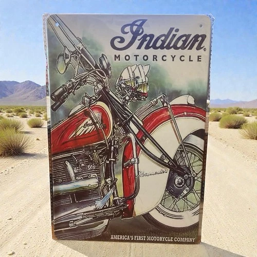 Indian Motorcycle Vintage Style Tin Metal Sign NEW Man Cave Garage Motorbike NEW