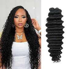 Crochet Hair Deep Wave 100 Human Hair Miracle Knots Black 60g/pack
