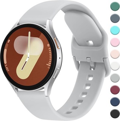 Light Gray Soft Silicone Replacement Bands for Samsung Galaxy Watch 7 40mm & 44m