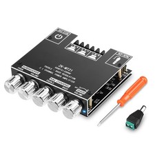 ZK-MT21 Bluetooth Subwoofer Amplifier Board Module, 50Wx2 100W DC12-24V, Black