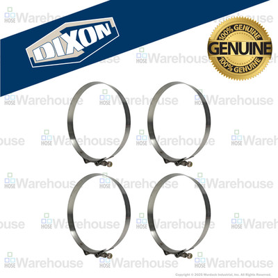 Genuine Dixon 6-1/4'' T-Bolt Clamp Pack   (4) STBC625 Stainless Steel Hose Clamps