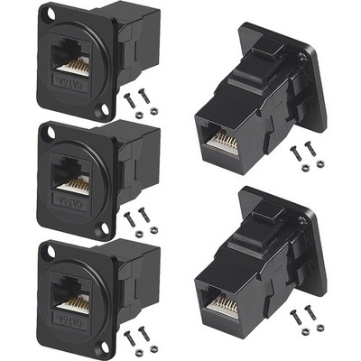 PENGLIN 5pcs RJ45 D Type CAT6A Panel Mount Adapter Cat6A RJ45 8P8C Female to