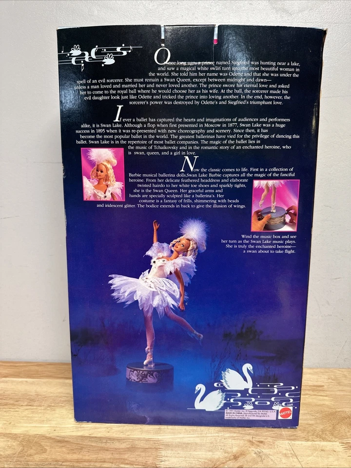 Barbie Lago de los Cisnes Primera en una serie de muñecas bailarinas musicales 1991 Mattel 1648 Foto 4 de 4