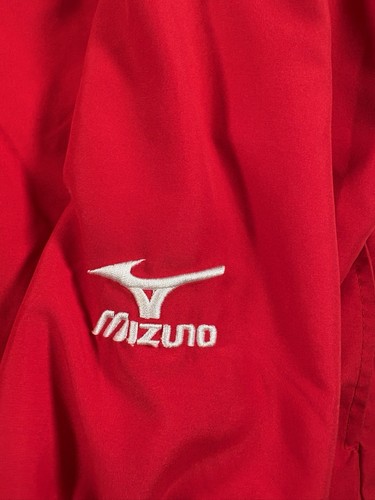 Mizuno Fleece Jacket Mens Medium Reversible Windshirt Pullover Red Warm Soft(A28 - Picture 4 of 4