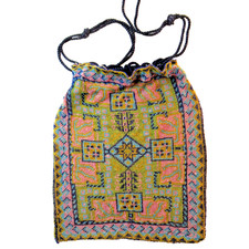 Antique Vintage Micro Beaded Purse Geometric - SELLER PAYS US TARIFFS