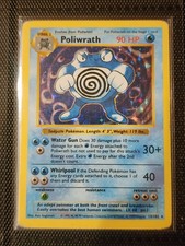 Pokémon TCG Poliwrath Holo Rare Card 13/102 Base Set Shadowless Unlimited