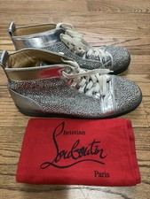 Christian Louboutin Louis Orlato Strass High Top Sneakers Silver EU 46 US 13 Men