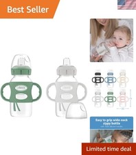 Dr. Brown's Milestones Sippy Bottles, 9oz Silicone Handles, BPA-Free, 6m 