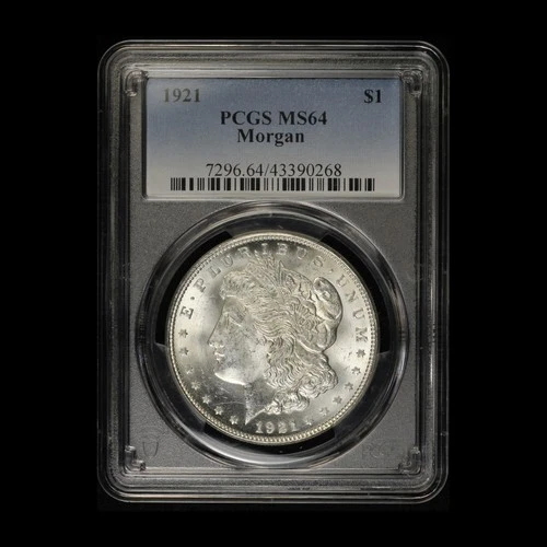 1921-$1 Morgan Silver Dollar PCGS MS 64- Free Shipping USA