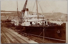 Vintage Steamship RPPC Photo Postcard Steamer VICTORIA South Eastern &Chatham Ry