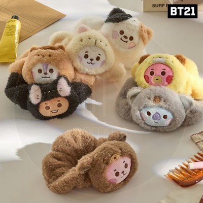 BTS BT21 Official Goods BABY MORE FLUFFY FACE PLUSH BAND + Tracking Number