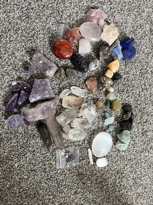 Mixed Crystal & Mineral Lot   Quartz, Amethyst, Lapis, Meteorite, Tektite, Pyrit
