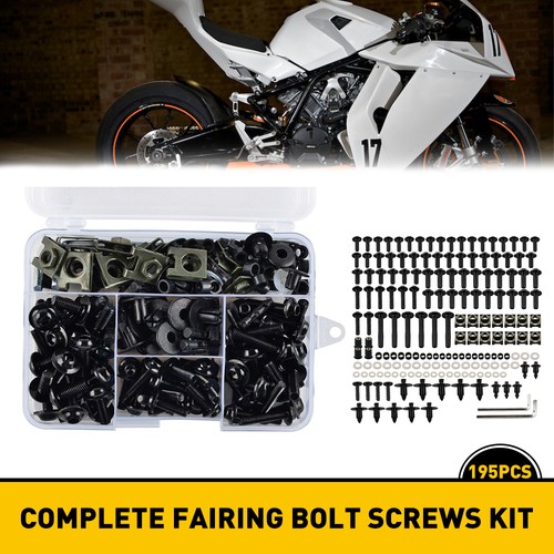 Black Complete Fairing Bolt Screw Kit For Ninja Kawasaki ZX6R 7R ZX9R ZX12R ZX14 - Picture 12 of 13