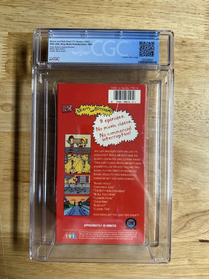 Beavis and Butt-Head - Work Sucks (VHS, 1995) - Graded CGC 9.4, Sealed Grade A - Image 2 of 3