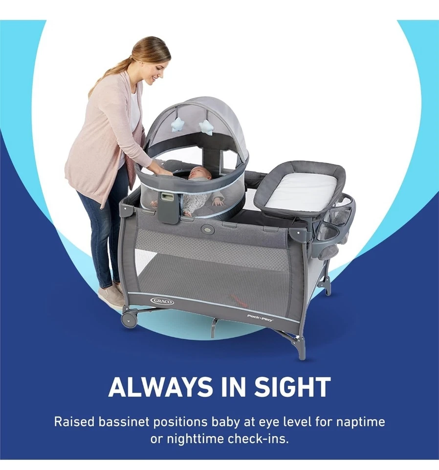 Graco Pack n Play Dome LX Playard with Baby Bassinet, Lightweight Portable Crib, - Image 2 of 4