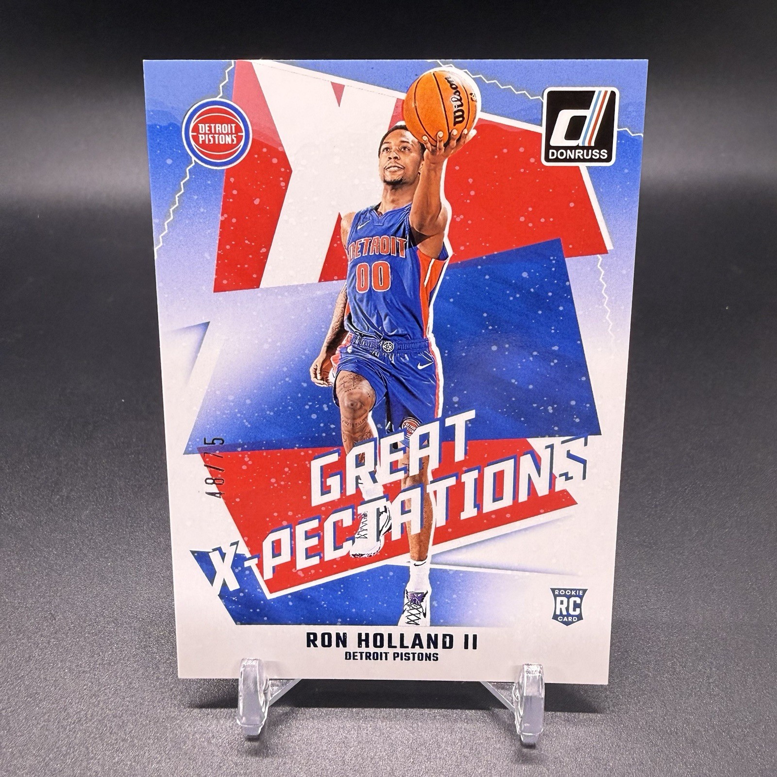 #/75! 🚨2024-25 Panini Donruss Ron Holland II RC Great X-Pectations Rookie 7