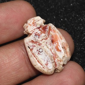 Ancient Near Eastern Carnelian Stone Amulet Bead Beatle with Patina