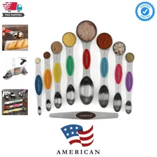 Magnetic Stainless Steel Measuring Spoons Set - 9 Sizes for Perfect Precision