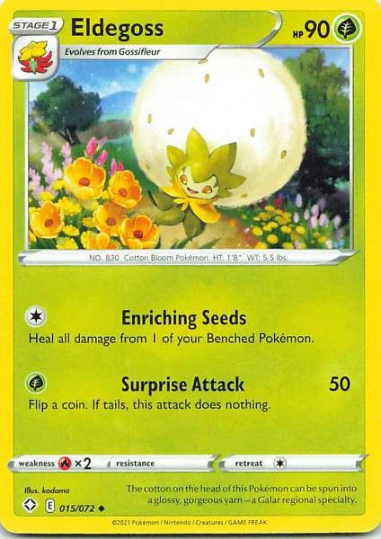Eldegoss 015/072 Pokemon Uncommon NM Pokemon TCG