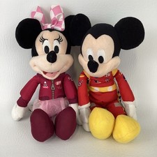 Disney Jr Roadster Racers Mickey Minnie Mouse 10" Plush Stuffed Bundle Race Gear