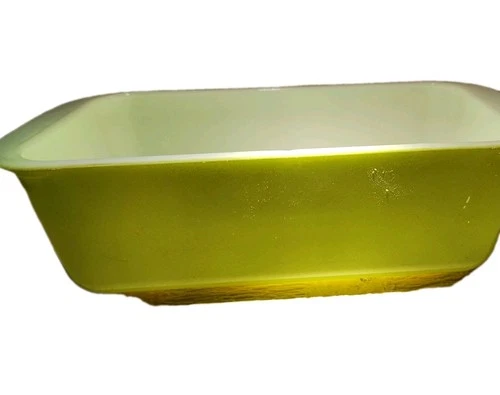 Vintage Pyrex 213 Lime Green 1.5 Qt Loaf Bread Pan Ovenware Made in USA