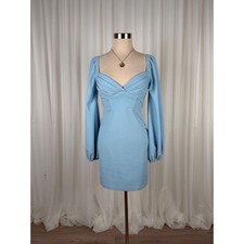 Alice Elle Sweetheart Puff Sleeve Mini Dress Women Blue 6