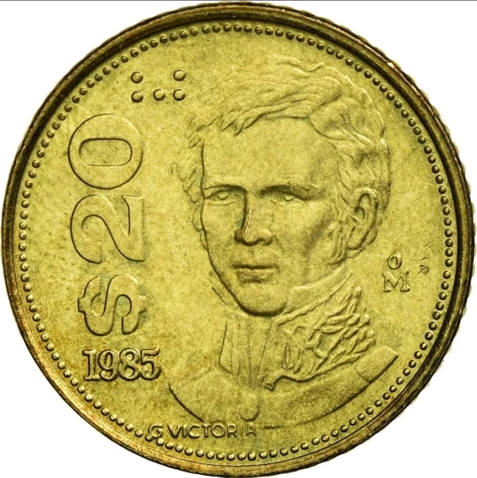 Mexico 20 Pesos Golden Coin Guadalupe Victoria Golden Eagle Snake - Image 4 of 4