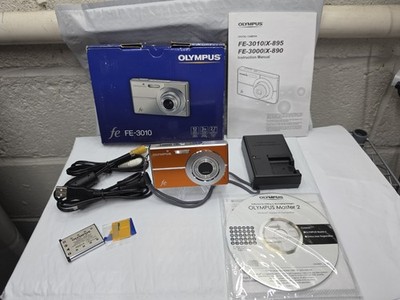 Olympus FE-3010 Digital Camera Orange 12MP  Zoom,  Battery/ 16GB XD Card, WORKS