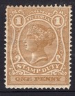 Victoria 1879 1d Ochre Stamp Duty Perf 12 MH